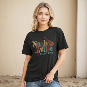 Nashville Music City Graphic Tee, Country Music T Shirt, Nashville Shirt